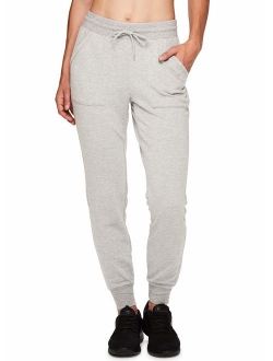 Active Women's Athletic Super Soft Lightweight Cuffed Tapered Fleece Jogger Sweatpants with Pockets