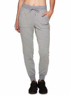 Active Women's Athletic Super Soft Lightweight Cuffed Tapered Fleece Jogger Sweatpants with Pockets