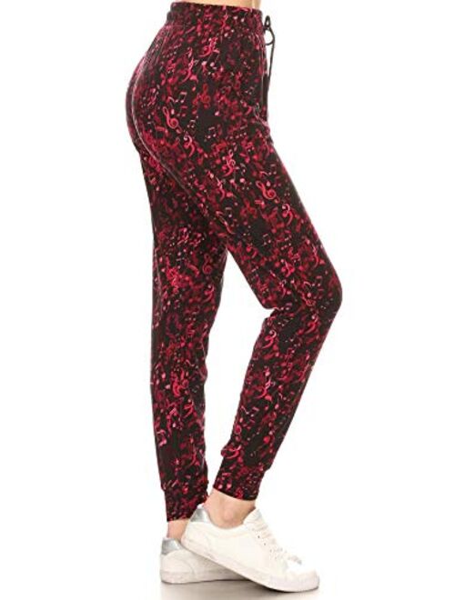 Leggings Depot Premium Women's Joggers Popular Print and Solid High Waist Track Yoga Full Length Pants(S-XL) BAT1