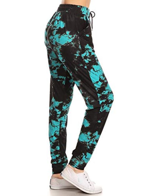 Leggings Depot Premium Women's Joggers Popular Print and Solid High Waist Track Yoga Full Length Pants(S-XL) BAT1