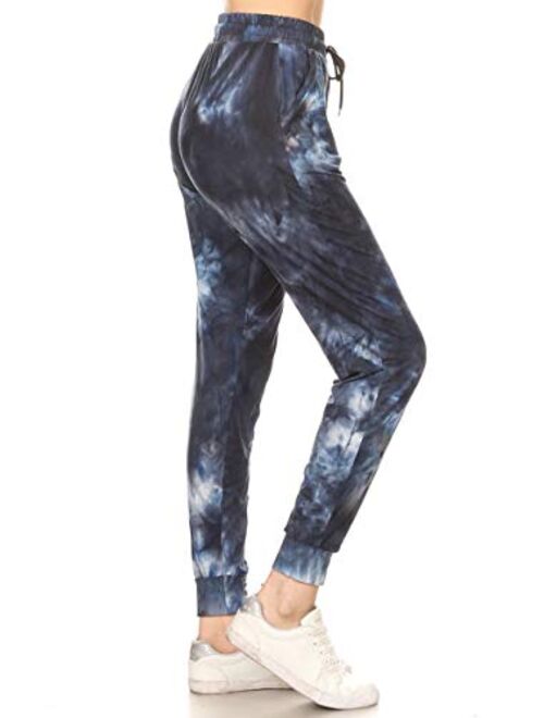 Leggings Depot Premium Women's Joggers Popular Print and Solid High Waist Track Yoga Full Length Pants(S-XL) BAT1