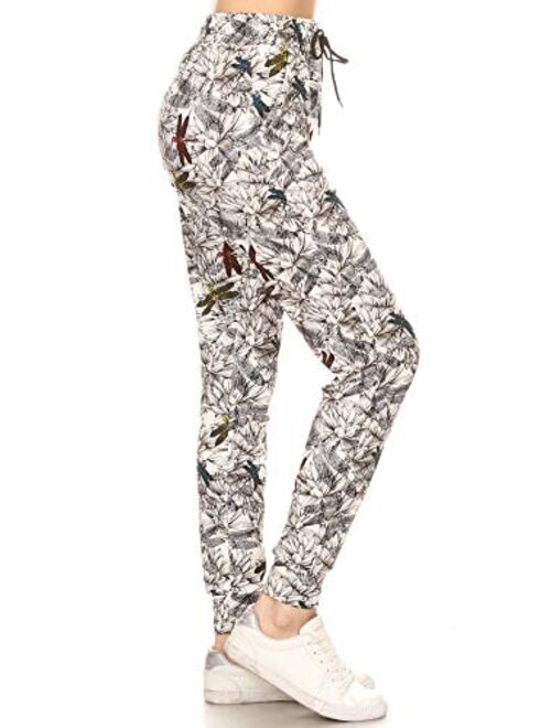 Leggings Depot Premium Women's Joggers Popular Print and Solid High Waist Track Yoga Full Length Pants(S-XL) BAT1