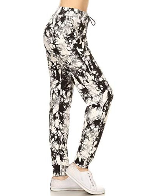 Leggings Depot Premium Women's Joggers Popular Print and Solid High Waist Track Yoga Full Length Pants(S-XL) BAT1