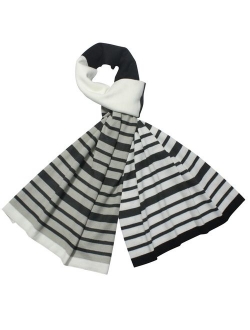 Dahlia Men's Soft, Warm and Long Winter Scarf, Striped Knit