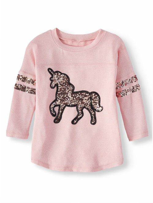 Buy Miss Chievous Sequin Graphic 3/4 Sleeve Varsity Shirt (Little Girls ...