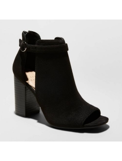 Women's Kamari Microsuede Heeled Open Toe Bootie - A New Day™