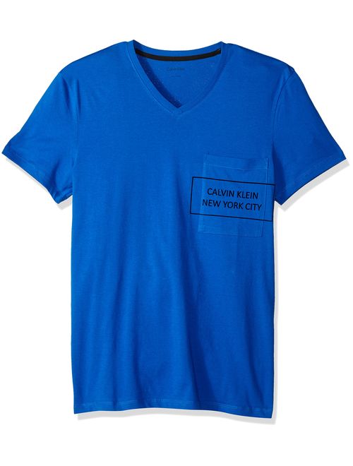 Calvin Klein Men's Short Sleeve V-Neck Graphic T-Shirts