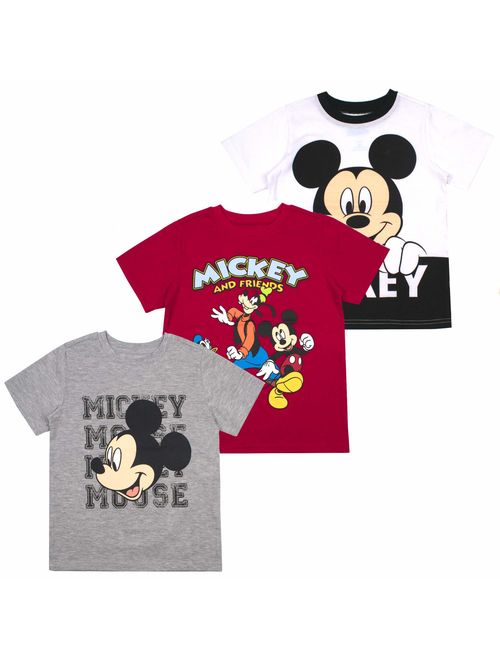 Disney Boys 3-Pack T-Shirts: Wide Variety Includes Lion King, Cars, Mickey Mouse