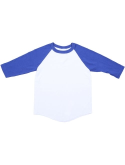 Unisex Kids Raglan 3/4 Sleeve Baseball T Shirt Top