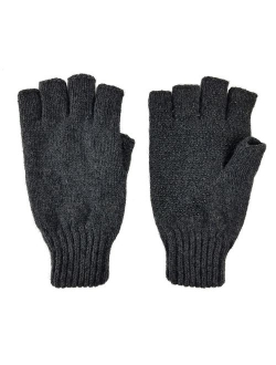 Bruceriver Men's knitted Fingerless Ragg Gloves with Thinsulate Lining