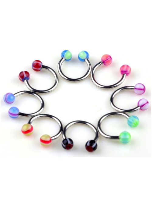 110 PCS Body Jewelry Piercing Eyebrow Navel Belly Tongue Lip Bar Ring 22 Styles