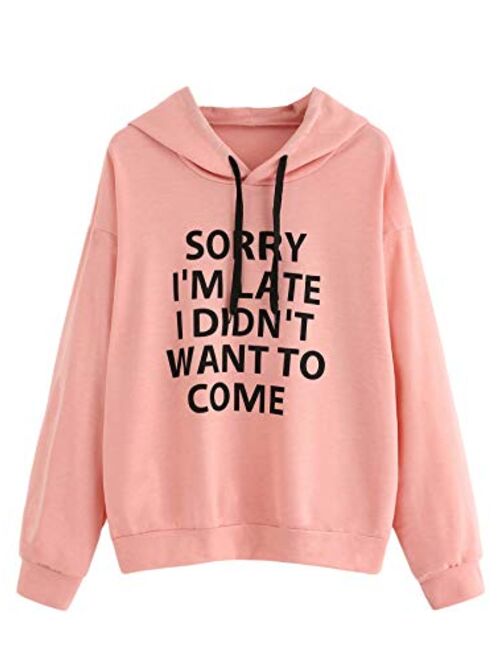 SweatyRocks Sweatshirt Women's Pullover Sweatshirt Letter Print Hoodie