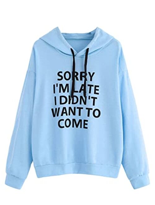 SweatyRocks Sweatshirt Women's Pullover Sweatshirt Letter Print Hoodie