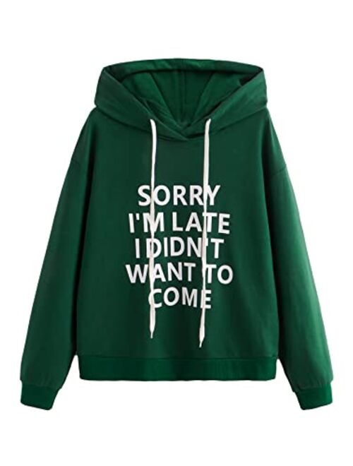 SweatyRocks Sweatshirt Women's Pullover Sweatshirt Letter Print Hoodie