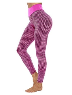 Ruched Butt Lifting High Waist Textured Yoga Pants Tummy Control Workout Leggings