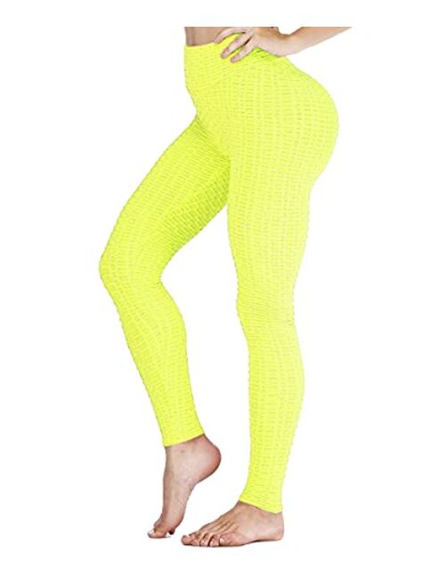 AIMILIA Ruched Butt Lifting High Waist Textured Yoga Pants Tummy Control Workout Leggings