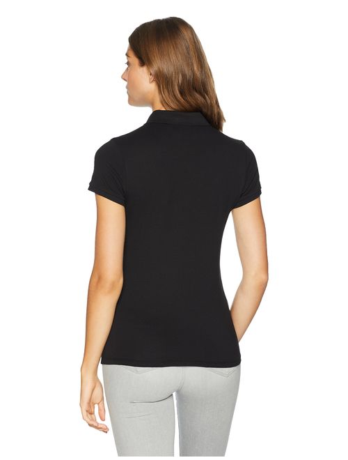 Calvin Klein Women's Short Sleeve Polo Shirt with Logo Placket