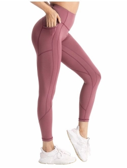 Hopgo High Waisted Workout Yoga Pants with Pockets Butt Lifting Leggings 