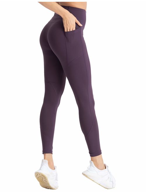 Hopgo High Waisted Workout Yoga Pants with Pockets Butt Lifting Leggings 