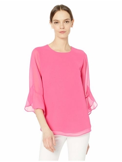 Women's Chiffon Ruffle Sleeve Blouse