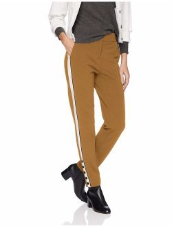 Women's Pant with Contrast Stripe and Button