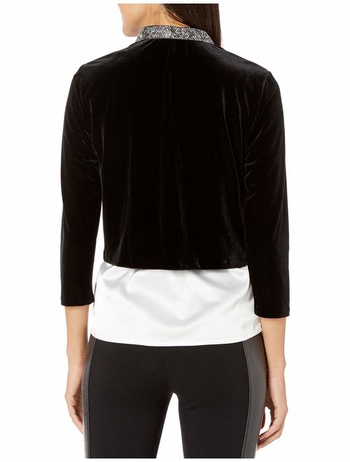 Calvin Klein Women's Velvet Shrug with Embellished Trim