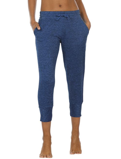 icyzone Women's Active Joggers Sweatpants - Athletic Yoga Lounge Capris with Pockets