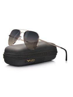 Aviator Sunglasses for Men Polarized - UV 400 Protection with case 60MM Classic Style