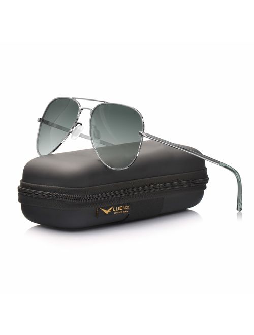 LUENX Aviator Sunglasses for Men Polarized - UV 400 Protection with case 60MM Classic Style