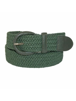 CTM Men's Elastic Braided Belt with Covered Buckle (Big and Tall Available)