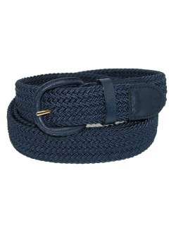 CTM Men's Elastic Braided Belt with Covered Buckle (Big and Tall Available)