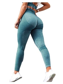 Women's Seamless Leggings Ankle Compression Yoga Pants Tummy Control Running Workout Tights