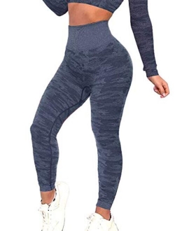 Women's Seamless Leggings Ankle Compression Yoga Pants Tummy Control Running Workout Tights