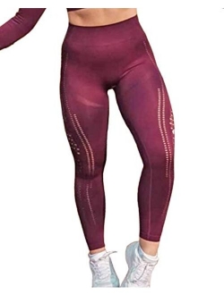 Women's Seamless Leggings Ankle Compression Yoga Pants Tummy Control Running Workout Tights