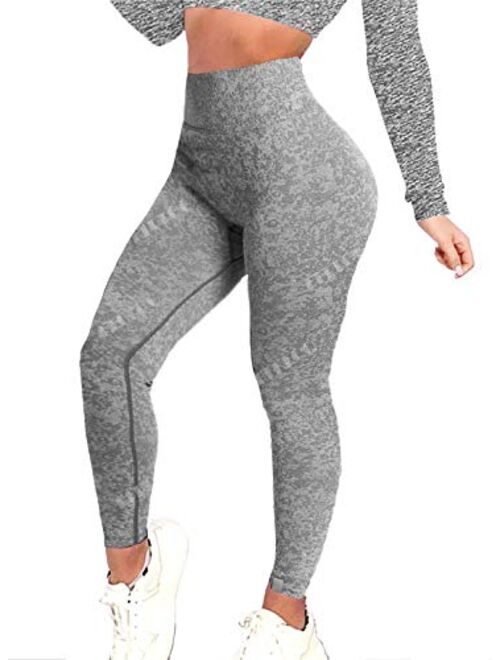 FITTOO Women's Seamless Leggings Ankle Compression Yoga Pants Tummy Control Running Workout Tights