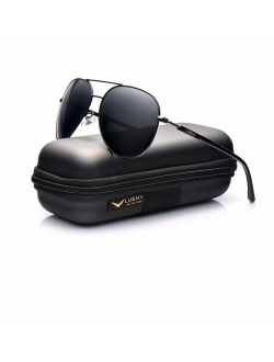 Mens Aviator Sunglasses Polarized :UV 400 Protection shades with case 60MM
