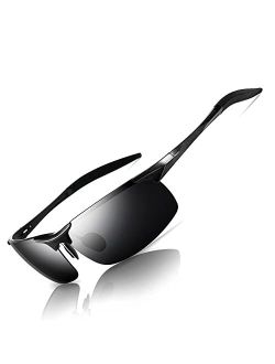 SUNGAIT Men's Polarized Sunglasses for Driving Fishing Golf Metal Frame UV400