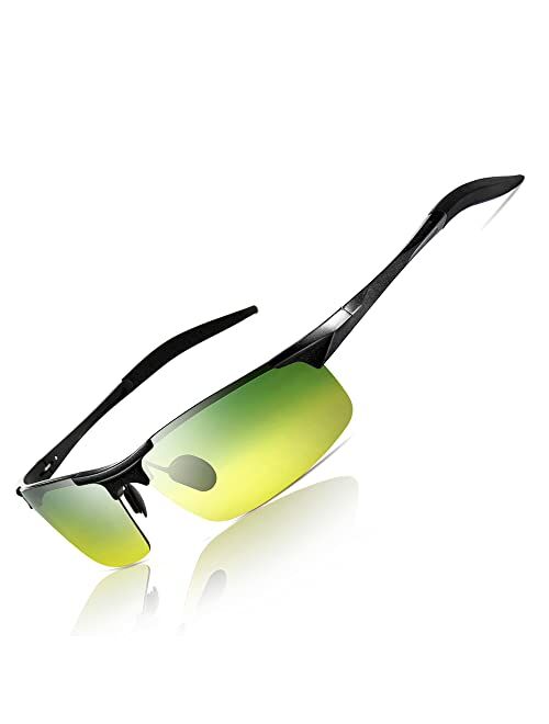 SUNGAIT Men's Polarized Sunglasses for Driving Fishing Golf Metal Frame UV400