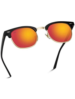 WearMe Pro - Classic Half Frame Polarized Semi-Rimless Rimmed Sunglasses