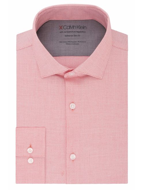 Calvin Klein Men's Dress Shirts Xtreme Slim Fit Thermal Stretch Solid