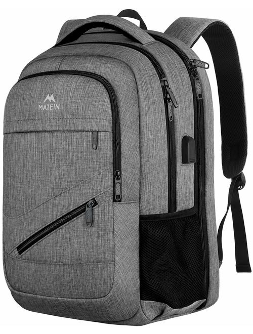 Travel Laptop Backpack,TSA Large Travel Backpack for Women Men,Business Flight Approved Carry On Backpack with USB Charger Port and Luggage Sleeve, MATEIN Durable College