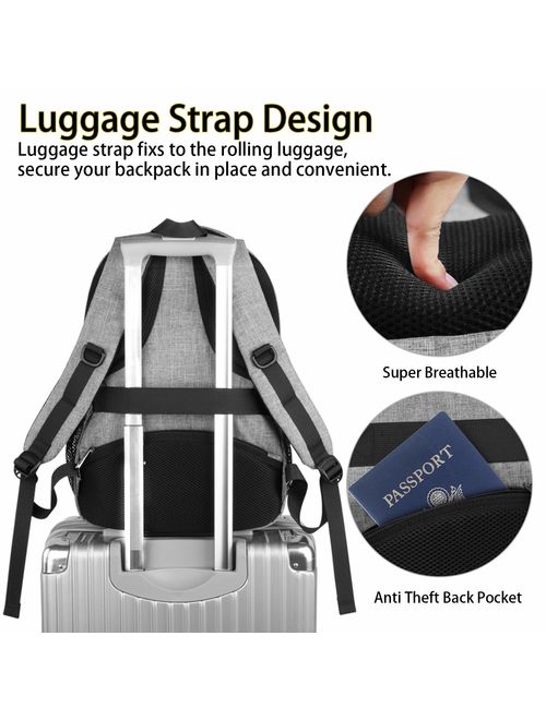 Travel Laptop Backpack,TSA Large Travel Backpack for Women Men,Business Flight Approved Carry On Backpack with USB Charger Port and Luggage Sleeve, MATEIN Durable College