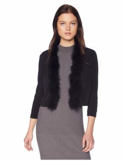 Women's Solid Shrug with Faux Fur Trim