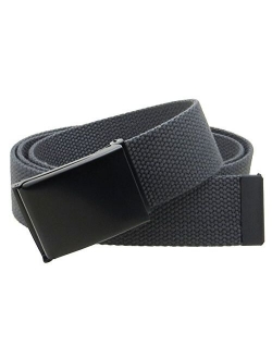 Canvas Web Belt Flip-Top Black Buckle/Tip Solid Color 50