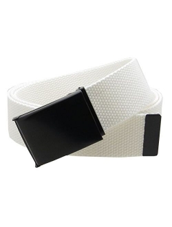 Canvas Web Belt Flip-Top Black Buckle/Tip Solid Color 50