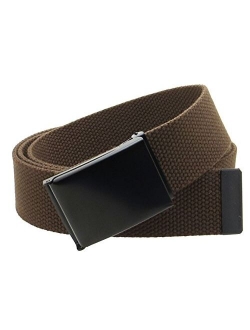 Canvas Web Belt Flip-Top Black Buckle/Tip Solid Color 50