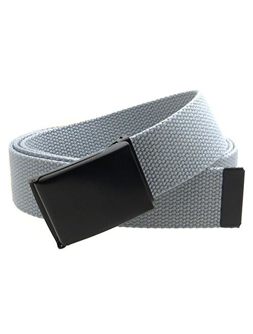 Canvas Web Belt Flip-Top Black Buckle/Tip Solid Color 50