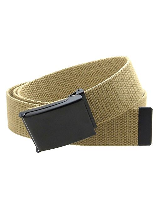 Canvas Web Belt Flip-Top Black Buckle/Tip Solid Color 50