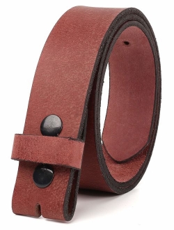 Belt for buckle men Snap on Strap top Grain One Piece Leather no buckle, Made in USA,