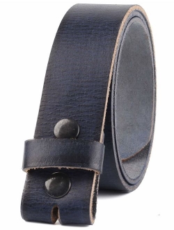 Belt for buckle men Snap on Strap top Grain One Piece Leather no buckle, Made in USA,